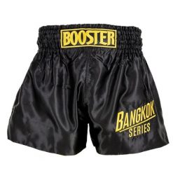 Szorty do boksu tajskiego Booster Fight Gear Bangkok 1. Czarne szorty BOOSTER FIGHT GEAR, bez wzorów, sportowe. Za 258.00 zł.