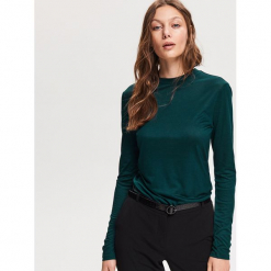 Gładka bluzka z lyocellu - Khaki. Bluzki marki Reserved. Za 49.99 zł.