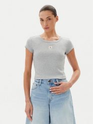 Calvin Klein Jeans T-Shirt LV047C200G Szary Slim Fit. Szare t-shirty Calvin Klein Jeans, s, bez wzorów, z bawełny, bez kołnierzyka, bez ramiączek. Za 179.99 zł.