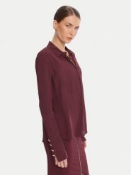 Patrizia Pepe Koszula 8C0761 A8I1 Bordowy Regular Fit. Czerwone koszule Patrizia Pepe, bez wzorów, z wiskozy, bez kołnierzyka, bez ramiączek. Za 829.99 zł.