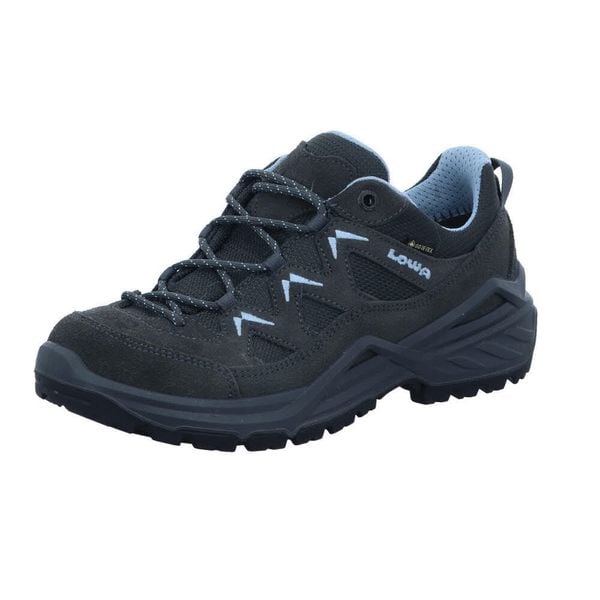 Buty trekkingowe damskie Lowa Sirkos Evo Gtx Lo Ws. Niebieskie buty trekkingowe Lowa, bez wzorów, z materiału, bez zapięcia, trekkingowe. Za 953.00 zł.