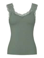 Pieces Top "Barbera" w kolorze zielonym rozmiar: S. Zielone topy Pieces, s, bez wzorów, z koronki, klasyczne, bez kołnierzyka, bez ramiączek. Za 39.58 zł.