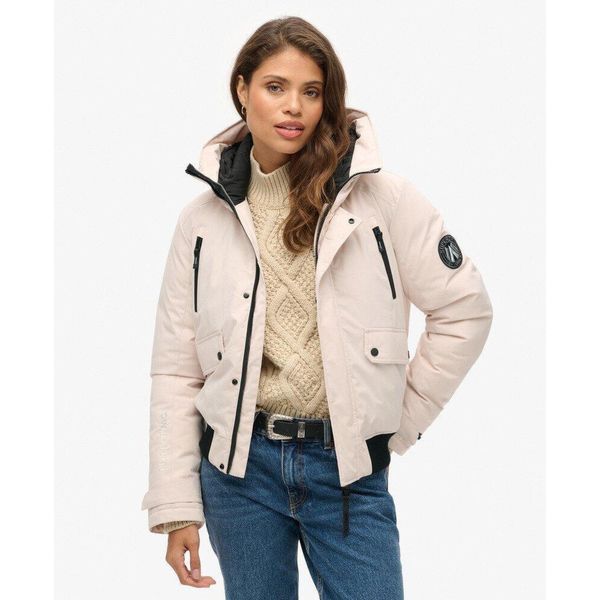 Kurtka Bomber Pikowana City. Szare kurtki Superdry, bez wzorów, bez kaptura. W wyprzedaży za 501.65 zł.