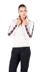 Asya - Sweter Damski ze 100% Wełny Merino L, Biały. Białe swetry WOOLONA, na zimę, l, bez wzorów, z materiału, biznesowe, bez ramiączek. Za 720.00 zł.