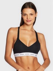 Guess Biustonosz top O1GC15 KBBU1 Czarny. Czarne biustonosze Guess, z aplikacjami, z syntetyku. Za 149.99 zł.