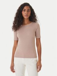 Fracomina T-Shirt FS26ST7008K420Q7 Beżowy Slim Fit. Brązowe t-shirty Fracomina, xl, bez wzorów, z wiskozy, bez kołnierzyka, bez ramiączek. Za 229.99 zł.