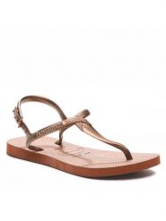 Havaianas Sandały 41447561976 Złoty. Żółte sandały Havaianas, bez wzorów, z tworzywa sztucznego, bez obcasa, na płaskiej podeszwie, bez zapięcia. Za 59.99 zł.