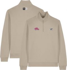 Bluza z zamkiem 1/4 – Polo – Organiczna – Dla dorosłych (Beżowa). Brązowe bluzy z kapturem SURF MONKEY, xl, z aplikacjami, z bawełny, bez kaptura. Za 349.95 zł.