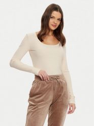 Guess Bluzka V4BP07 K8RT2 Écru Regular Fit. Bluzki Guess, xxs, z aplikacjami, z wiskozy, bez kołnierzyka, bez ramiączek. Za 159.99 zł.