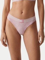 Tommy Hilfiger Stringi UW0UW06039 Różowy jasny. Czerwone stringi Tommy Hilfiger, bez wzorów, z bawełny. Za 89.99 zł.