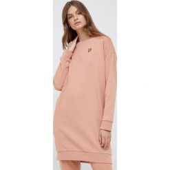 Lyle & Scott sukienka bawełniana kolor pomarańczowy mini prosta. Brązowe sukienki Lyle & Scott, na co dzień, l, bez wzorów, z bawełny, bez kołnierzyka, bez ramiączek, maxi. W wyprzedaży za 339.99 zł.