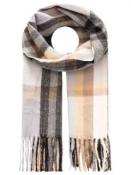 Zwillingsherz Szal w kolorze beżowo-brązowo-szarym rozmiar: onesize. Brązowe szaliki i kominy Zwillingsherz, bez wzorów, z materiału. Za 134.85 zł.