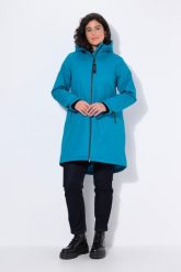 Damskie Kurtka funkcyjna HYPRAR wodoodporna dwukierunkowy zamek błyskawiczny. Zielone kurtki Ulla Popken, plus size, bez wzorów, z materiału, z kapturem. Za 799.99 zł.