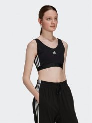 Adidas Bluzka Essentials 3-Stripes Crop Top With Removable Pads GS1343 Czarny. Czarne topy sportowe adidas, m, bez wzorów, z bawełny, na fitness i siłownię. Za 79.99 zł.