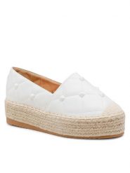 DeeZee Espadryle WS020610-01 Biały. Białe espadryle DeeZee, bez wzorów, ze skóry, bez obcasa. Za 119.99 zł.