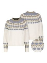 Eight2Nine Sweter w kolorze kremowo-błękitnym rozmiar: M. Brązowe swetry Eight2Nine, m, bez wzorów, ze splotem, bez ramiączek. Za 193.70 zł.