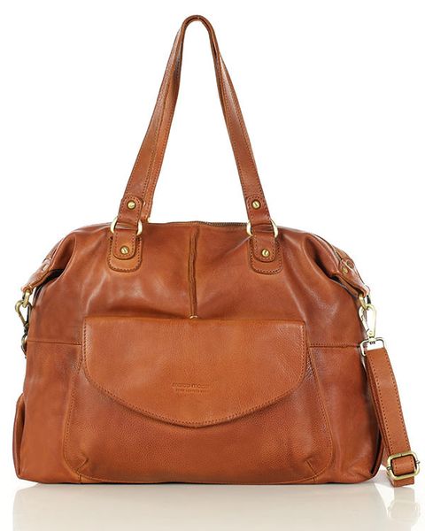 Shopper bag torebka skórzana A4 do pracy - MARCO MAZZINI brąz camel. Brązowe shopper bag bez wzorów, ze skóry, biznesowe, bez dodatków. Za 539.00 zł.