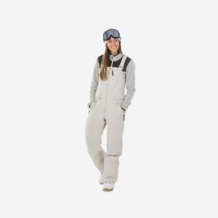 Spodnie snowboardowe ogrodniczki damskie Dreamscape SNB BIB 900. Brązowe spodnie narciarskie DREAMSCAPE, bez wzorów, z materiału, narciarskie. Za 759.99 zł.