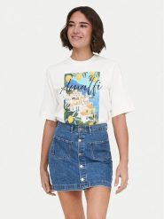 ONLY T-Shirt Vega 15375753 Kremowy Regular Fit. Białe t-shirty ONLY, m, bez wzorów, z bawełny, bez kołnierzyka, bez ramiączek. Za 99.99 zł.