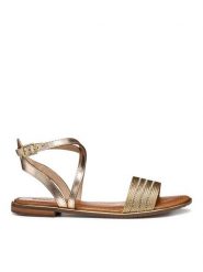 Geox Sandały D Sozy Plus D55DQF 02JN0 C2E2L Złoty. Żółte sandały Geox, bez wzorów, ze skóry, bez obcasa, na płaskiej podeszwie, bez zapięcia. Za 399.99 zł.