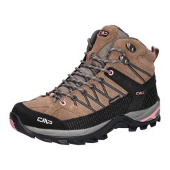 Damskie buty trekkingowe CMP Rigel Waterproof. Brązowe buty trekkingowe CMP, z materiału, bez zapięcia. Za 399.00 zł.