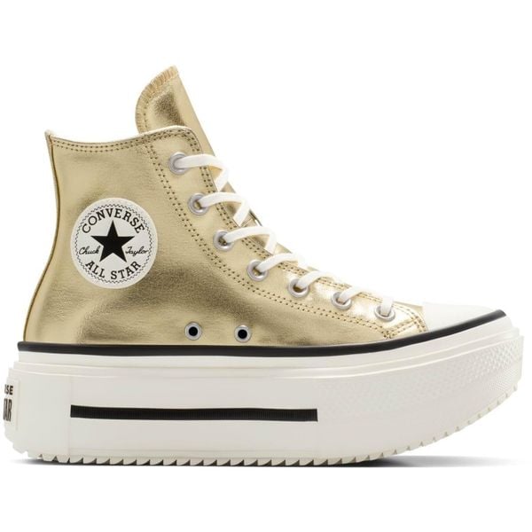 Buty sportowe Converse Chuck Taylor All Star Lift Double Stack. Żółte buty treningowe Converse, bez wzorów, ze skóry ekologicznej, bez zapięcia, na fitness i siłownię. Za 690.00 zł.