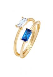 Elli PREMIUM Set Zirkonia Synthetischer Saphir 925 vergoldet Pierścionki 1 ct Damski. Pierścionki Elli PREMIUM, z cyrkonią, srebrne. Za 293.99 zł.