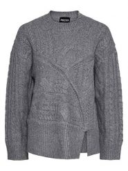 Pieces Sweter w kolorze szarym rozmiar: XS. Szare swetry Pieces, xs, bez wzorów, ze splotem, bez ramiączek. Za 83.62 zł.