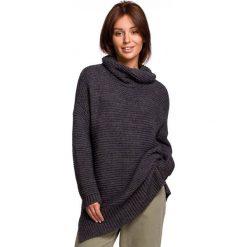 Długi sweter z grubej przędzy z wełną. Swetry BE Knit, uniwersalny, bez wzorów, z nylonu, bez ramiączek. Za 249.00 zł.