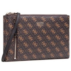 Torebka Guess. Brązowe listonoszki Guess, z aplikacjami, bez dodatków. Za 479.99 zł.
