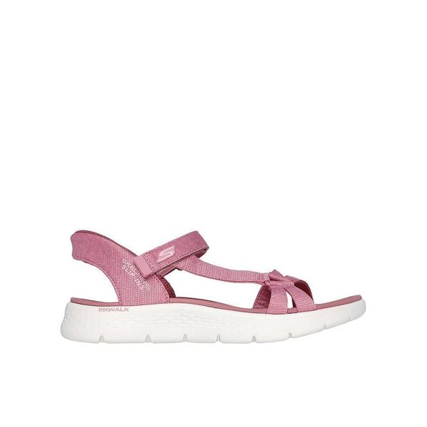 Sandały SKECHERS SLIP-INS GO WALK FLEX Rose. Fioletowe sandały Skechers, bez wzorów, z tkaniny, bez obcasa, bez zapięcia. Za 249.99 zł.