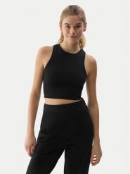 4F Top 4FWSS24TSLEF066 Czarny Slim Fit. Czarne topy 4f, s, bez wzorów, z bawełny, bez kołnierzyka, bez ramiączek. Za 39.99 zł.