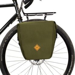 Torba rowerowa Pannier Large Olive RESTRAP. Zielone torby na laptopa RESTRAP, bez wzorów, z materiału. Za 493.90 zł.