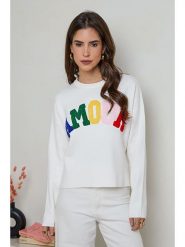 Soft Cashmere Sweter w kolorze białym rozmiar: 34/36. Białe swetry Soft Cashmere, bez wzorów, z kaszmiru, klasyczne, bez ramiączek. Za 100.85 zł.