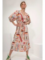 Josephine & Co Sukienka "Gaultier" ze wzorem rozmiar: 42. Sukienki Josephine & Co, na co dzień, bez wzorów, z bawełny, bez kołnierzyka, bez ramiączek, midi, proste. Za 316.99 zł.