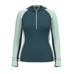 Bluza damska Smartwool Classic Thermal Merino Base Layer 1/2 Zip Hoodie Boxed. Zielone bluzy Smartwool, s, bez wzorów, z wełny, sportowe, bez ramiączek, bez kaptura. Za 509.99 zł.