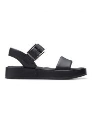 Clarks Skórzane sandały "Alda Strap" w kolorze czarnym rozmiar: 41. Czarne sandały Clarks, bez wzorów, klasyczne, z otwartym noskiem, bez obcasa, bez zapięcia. Za 184.02 zł.