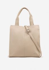Ciemnobeżowa Duża Torebka Shopper Tote z Regulowanym Paskiem Sorielleza. Brązowe shopper bag Renee, bez wzorów, z jeansu, biznesowe, na ramię, duże, bez dodatków. W wyprzedaży za 135.99 zł.