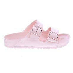 Klapki damskie Birkenstock Arizona Eva. Czerwone klapki Birkenstock, bez wzorów, z materiału, sportowe, bez obcasa, bez zapięcia. Za 356.00 zł.