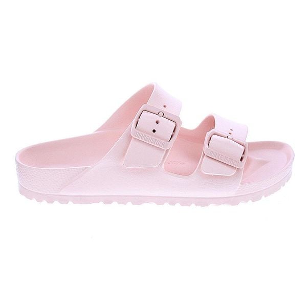 Klapki damskie Birkenstock Arizona Eva. Czerwone klapki Birkenstock, bez wzorów, z materiału, eleganckie, bez obcasa, bez zapięcia. Za 339.99 zł.