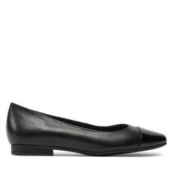 Baleriny Ryłko. Czarne baleriny Ryłko, bez wzorów, bez obcasa, bez zapięcia. Za 299.99 zł.