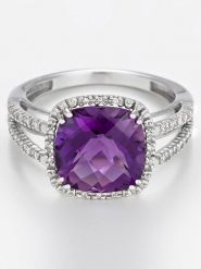 DIAMANTA Złoty pierścionek "Divine Améthyste 10" z diamentami rozmiar: 60. Różowe pierścionki DIAMANTA, z ametystem, złote. Za 2,253.99 zł.