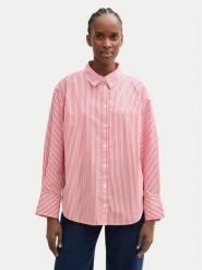 Tom Tailor Denim Koszula Striped loose-fit shirt 1040551 Czerwony Regular Fit. Czerwone koszule TOM TAILOR DENIM, s, bez wzorów, z bawełny, bez kołnierzyka, bez ramiączek. Za 149.99 zł.