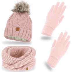 Nandy Damski Komplet Zimowy Czapka Komin Rękawiczki - Zest-Ckr-G-14537-Pud-Roz. Czerwone czapki zimowe Nandy, na zimę, bez wzorów. Za 120.90 zł.