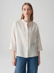 OPUS Bluzka "Fanari" w kolorze beżowym rozmiar: 38. Brązowe bluzki Opus, bez wzorów, z wiskozy, bez kołnierzyka, bez ramiączek. Za 121.99 zł.