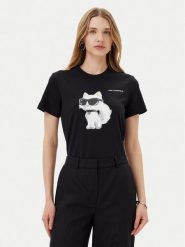 KARL LAGERFELD T-Shirt A2W17119 Czarny Regular Fit. Czarne t-shirty KARL LAGERFELD, xl, bez wzorów, z bawełny, bez kołnierzyka, bez ramiączek. Za 299.99 zł.
