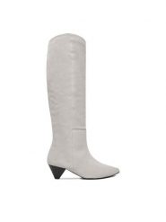 Badura Kowbojki EO-APRIL-123433 Szary. Szare kozaki Badura, bez wzorów, ze skóry, bez obcasa, na słupku, bez zapięcia. Za 649.99 zł.