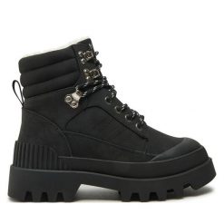 Trapery ONLY Shoes. Czarne traperki ONLY SHOES, bez wzorów, bez obcasa, bez zapięcia. Za 349.99 zł.