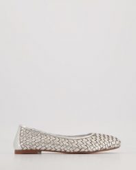 BALERINY Z PLECIONEJ SKÓRY 22559 SILVER. Szare baleriny Venezia, bez wzorów, ze skóry, bez obcasa, bez zapięcia. Za 219.00 zł.