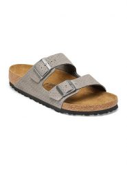 Birkenstock Skórzane klapki "Arizona" w kolorze szarym rozmiar: 37. Szare klapki Birkenstock, bez wzorów, ze skóry, klasyczne, z otwartym noskiem, bez obcasa, bez zapięcia. Za 442.95 zł.